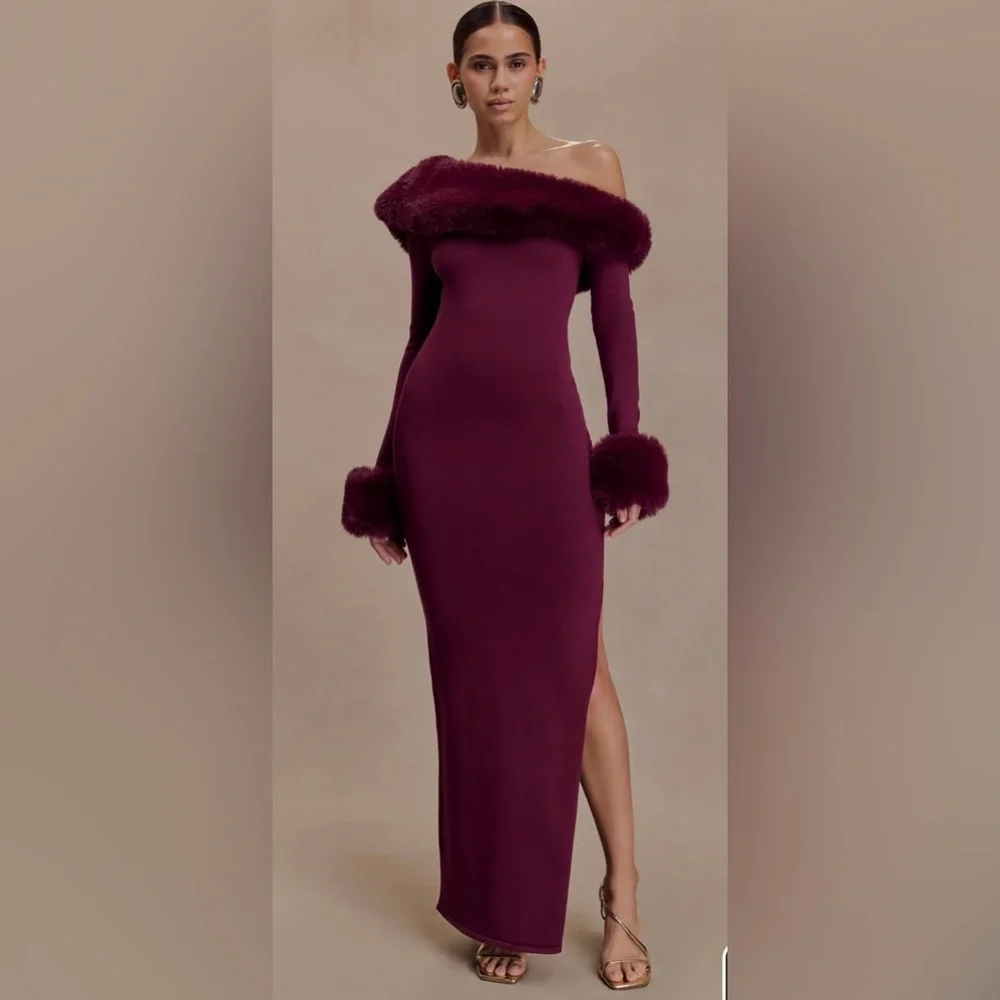 Meshki Deep Wine Long Sleeve Dress - Picture 2 of 3
